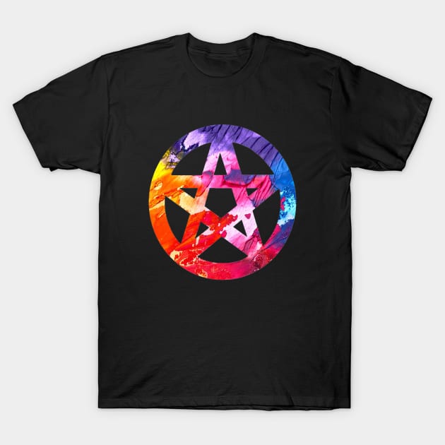 Funky Colorful Pentacle T-Shirt by imphavok